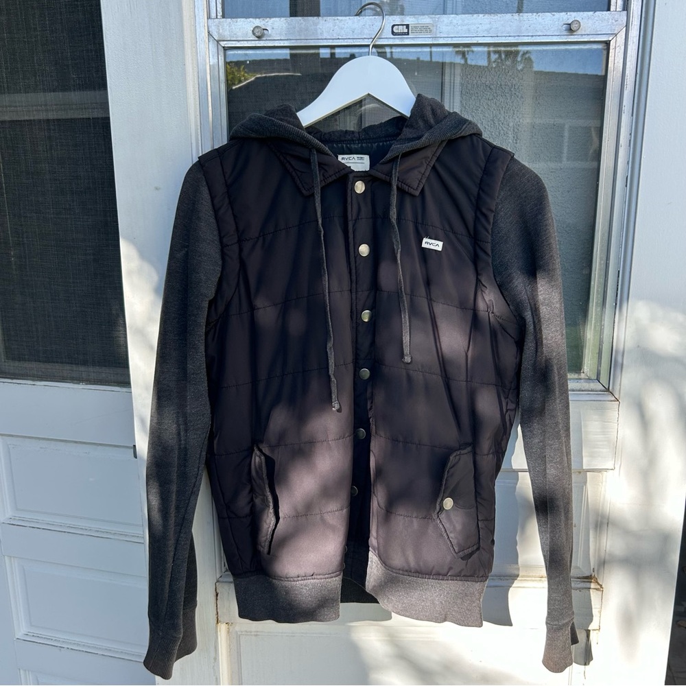 RVCA Zip Up Puffer Sweatshirt